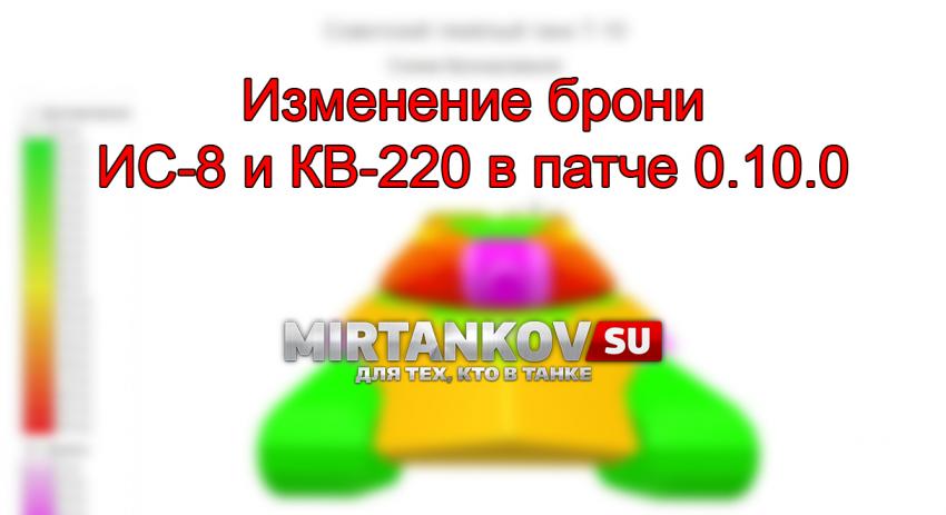 Изменение бронирования КВ-220 и ИС-8 Новости