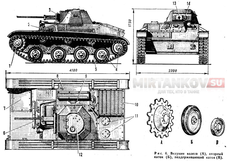 Чертеж схема танка Т-60