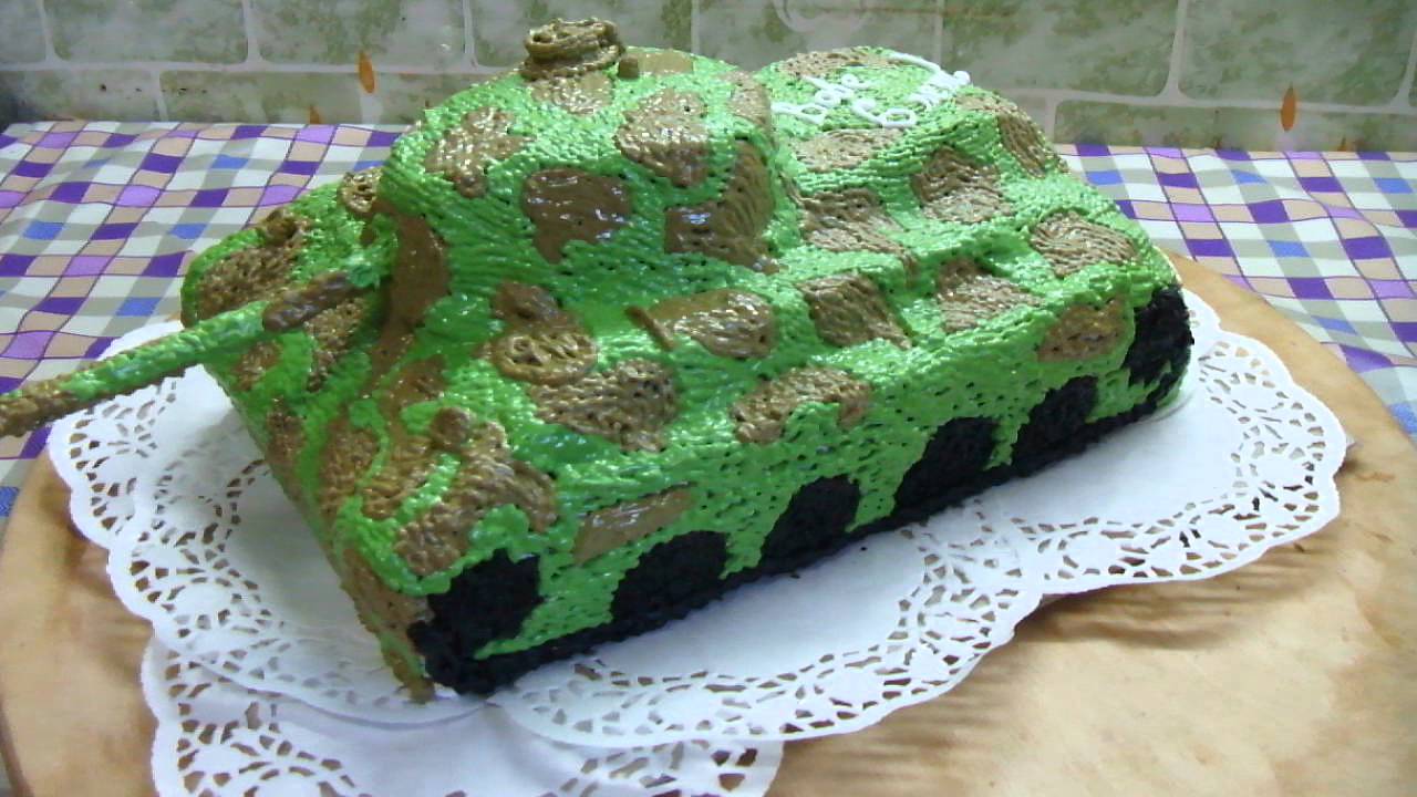 как сделать танк из торта